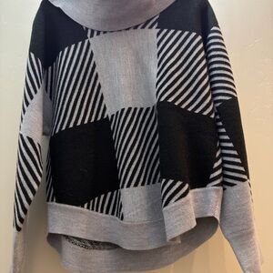 Design History Black and Gray Cowl Neck Sweater